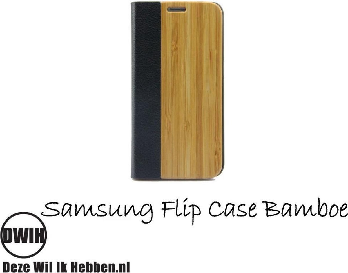 Houten flip case, Samsung Galaxy S8 plus Bamboe