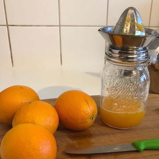 RVS citruspers deksel incl. glazen pot - HappyTappi van Merkloos — afbeelding 2