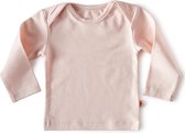 Little Label - baby shirt lange mouw - light pink - maat: 56 - bio-katoen