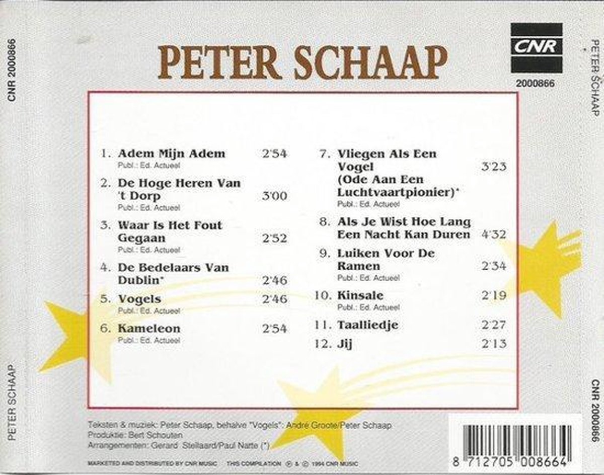 Peter Schaap - Adem Mijn Adem - Vliegen Als Een Vogel, Peter Schaap