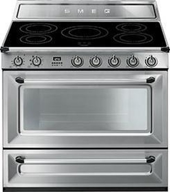 Smeg TR90IX fornuis inductie (kookplaat) + elektrisch (oven) TR 90 TR90 TR 90 IX