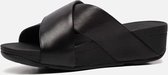 FitFlop™ Lulu Cross Slide Sandals Leather Black - Maat 38
