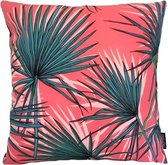 Pink Green Palm Kussenhoes | Katoen/Polyester | 45 x 45 cm