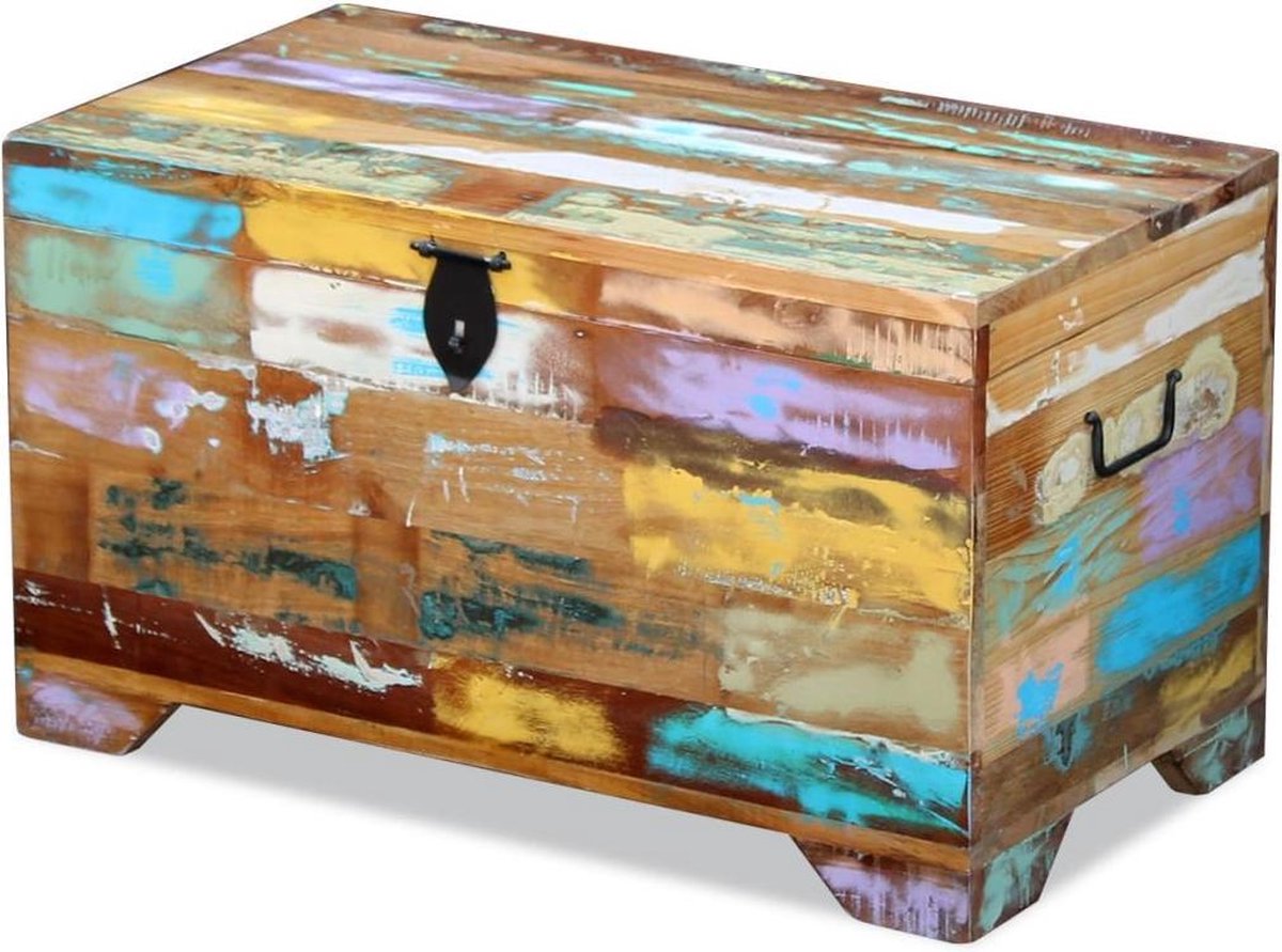 vidaXL - Opbergkist - massief - gerecycled - hout