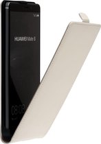 Wit leder flip case voor de Huawei Mate 8 flipcover hoes