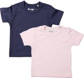Dirkje Meisjes Shirts Korte Mouwen (2stuks) Lichtroze en Blauw - Maat 50