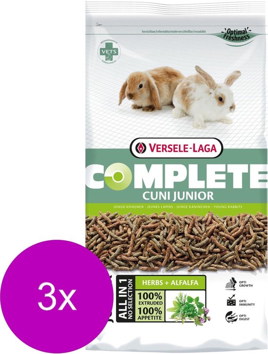 VERSELE-LAGA Cuni junior complete 2 x 8 kg pour les jeunes lapins