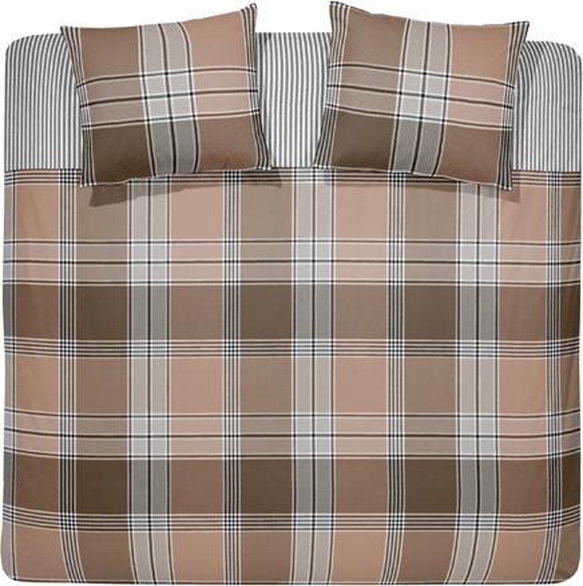 Damai Derby Dekbedovertrek - Katoen - Lits-jumeaux - 240x200/220 cm - Brown