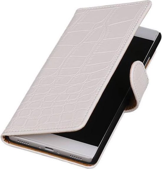 zeemijl Vroeg platform Huawei Ascend Y540 Hoesje - Wit Krokodil - Book Case Wallet Cover Hoes |  bol.com