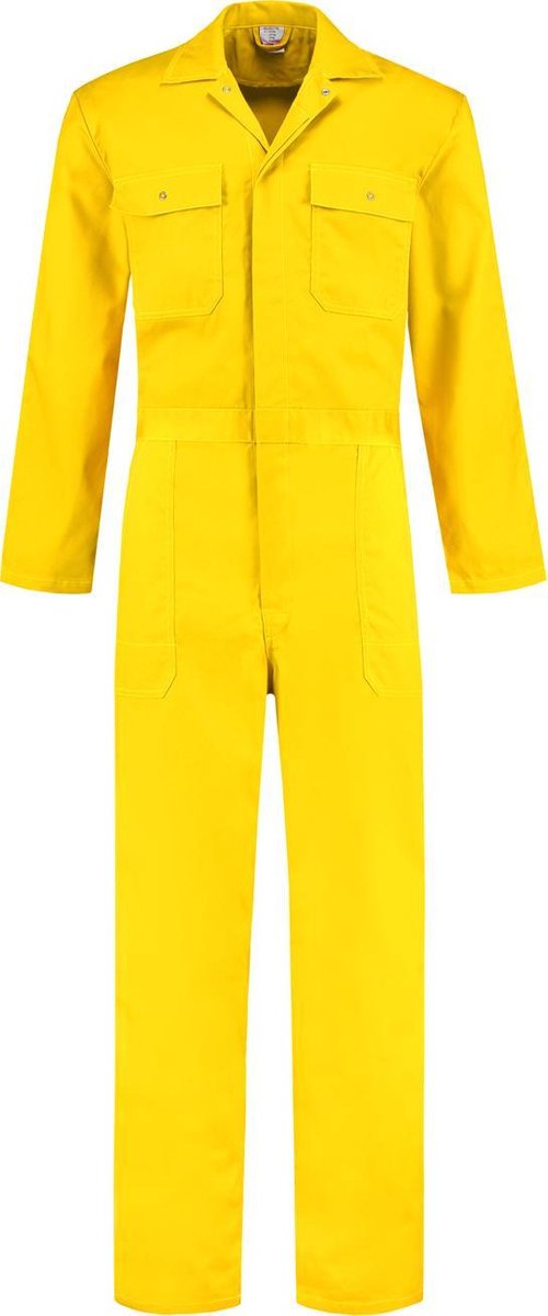 EM Workwear kinderoverall pol/kat Geel met verdekte ritssluiting maat 98