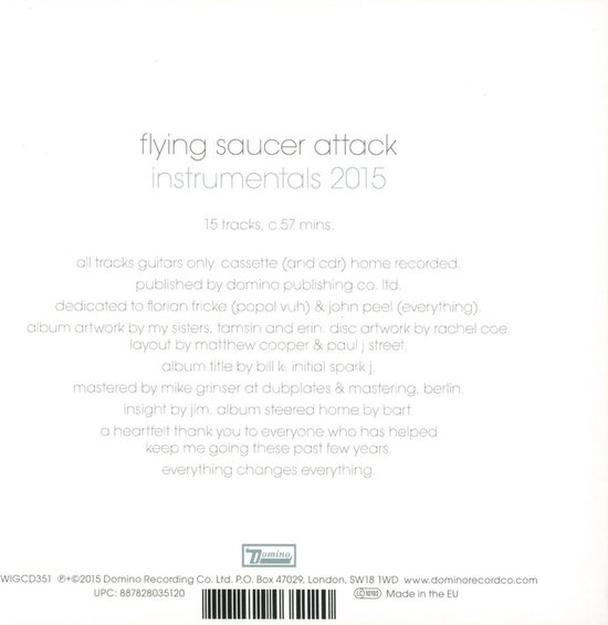Instrumentals 2015, Flying Saucer Attack CD (album) Muziek bol