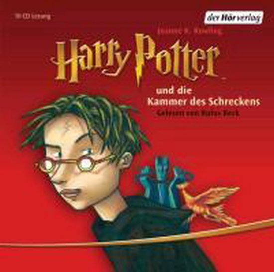 Harry Potter en de Kamer des Schreckens CD hoes met Harry, Dobby, en de Feniks.