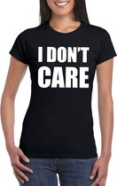 I dont care tekst t-shirt zwart dames XL