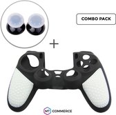 Luxe Siliconen Beschermhoes met Grip + Thumb Grips voor PS4 Dualshock PlayStation 4 Controller - Softcover Hoes / Case / Skin - Wit