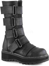 LILITH-211 - (EU 36 = US 6) - 1 1/4 PF Front Strap Mid-Calf Boot, Side Zip