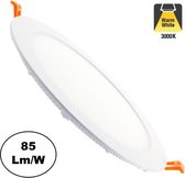 LED Downlighter Slim 15w, 1200 Lumen, 3000K Warm Wit, Wit, Aluminium Body, Gatmaat Φ185mm