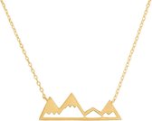 Fate Jewellery Ketting FJ4034 - Travellers Collection - Mountains - 925 Zilver, goudkleurig verguld - 45mc + 5cm