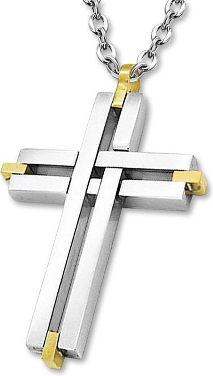 Amanto Ketting Arber - 316L Staal - Kruis - 50x31mm - 60cm