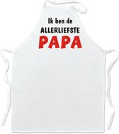 Schort - Allerliefste Papa - leuke keuken- of barbecueschort - 100 % katoen - wit