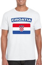 T-shirt met Kroatische vlag wit heren XXL