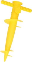 Gele parasolhouder / parasolboor - 30 cm - parasolvoet / parasolstandaard