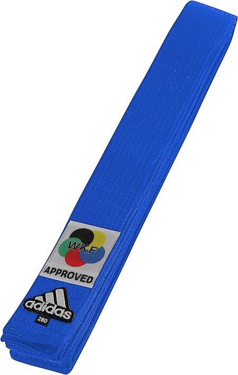 adidas Karateband Elite WKF Logo 45mm Blauw 280cm