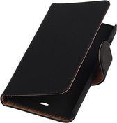 Microsoft Lumia 430 Effen Booktype Wallet Hoesje Zwart - Cover Case Hoes