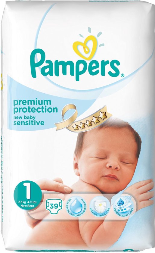 Pampers New Baby Sensitive Maat 1 met urine indicator Voordeelpak stuks | bol.com