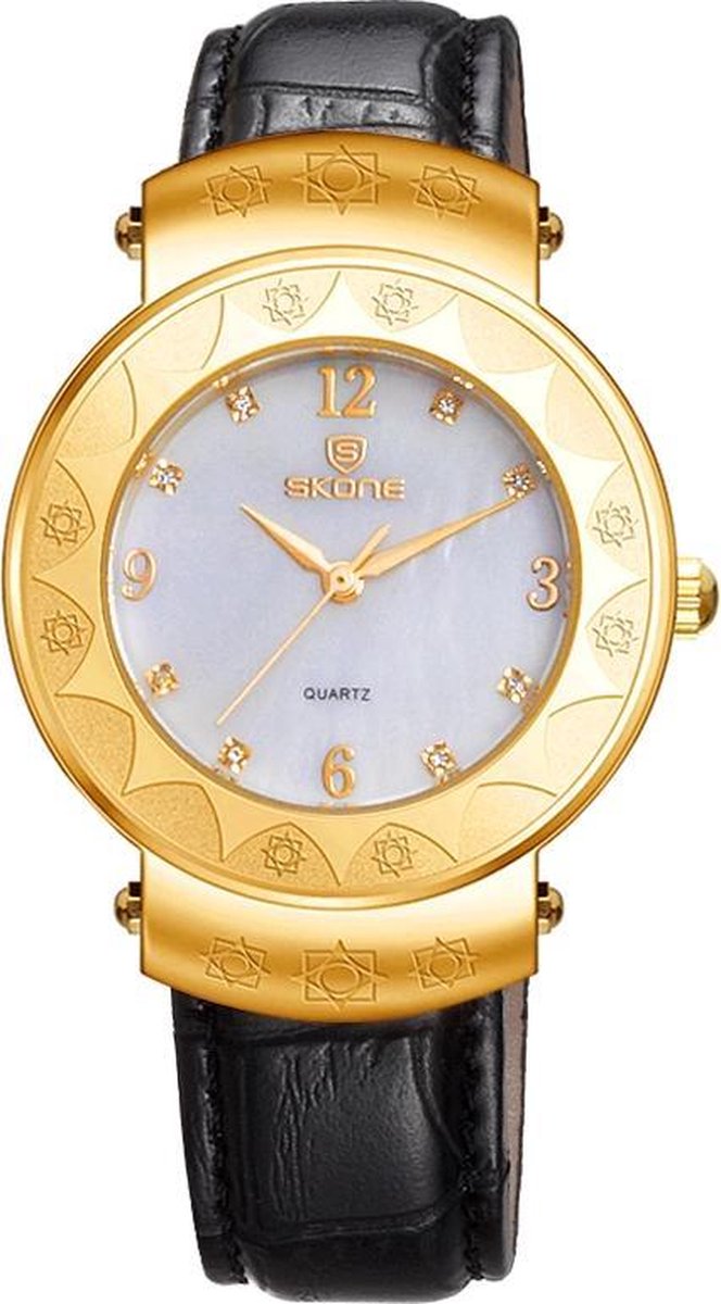Skone Dames horloge Luxury (zwart met goud)