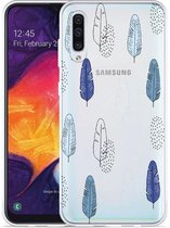 Galaxy A50 Hoesje Feathers Pattern - Designed by Cazy