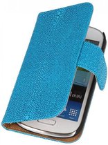 Devil Bookstyle Wallet Case Hoes voor Galaxy S3 mini i8190 Turquoise