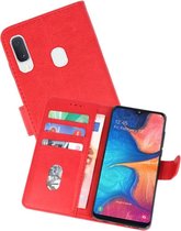 Hoesje Geschikt voor Samsung Galaxy A20e - Kaarthouder Book Case Telefoonhoesje - Rood
