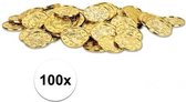 Gouden schatkist munten 100 stuks