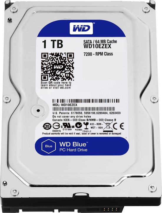 Western Digital WD Blue WD10EZEX - Interne Harde Schijf 3,5 inch - 1 TB