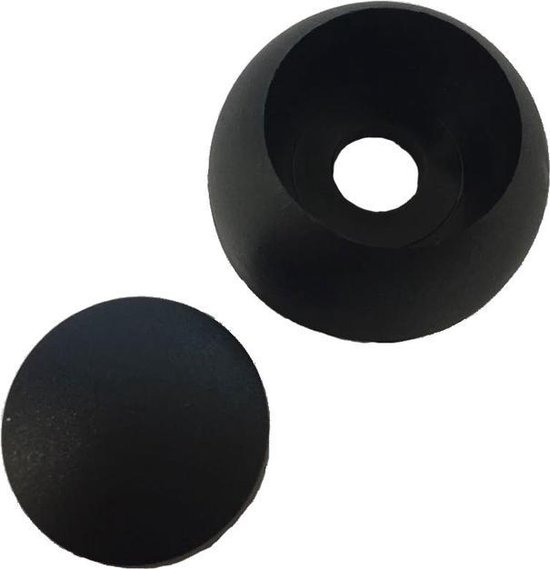 2-delige afdekdop voor bouten en moeren Zwart voor ronde palen M10 (1 stuk)  | bol.com