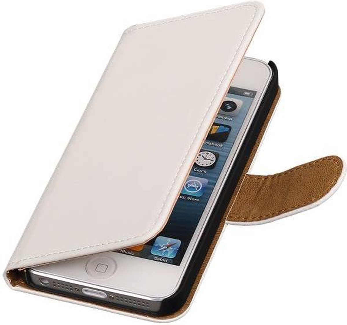 AA-Case Wit Book Case Effen design geschikt voor Apple iPhone 5/5s/SE
