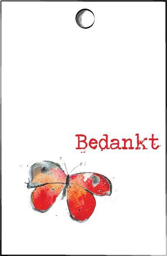 Cadeaulabel - kaartje - Bedankt - minicard - kaartje met vlinder