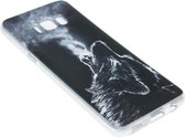 Zwart wolven siliconen hoesje geschikt voor Samsung Galaxy S8