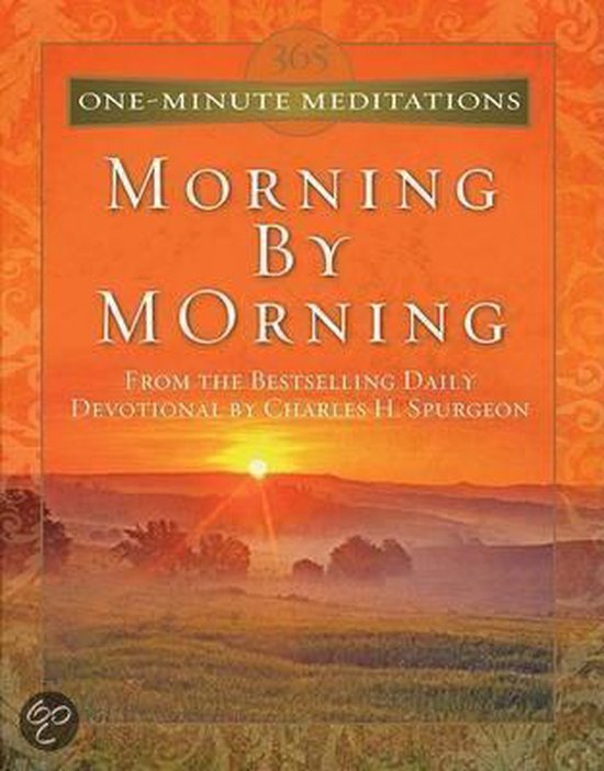 Boekcover van '365 One-Minute Meditations Morning by Morning' met zonsopgang en tekst.