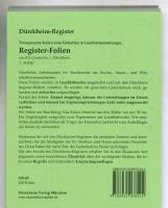 Transparente Folien zum Einheften und Unterteilen der Gesetzessammlungen mit Dürckheim Griffregister