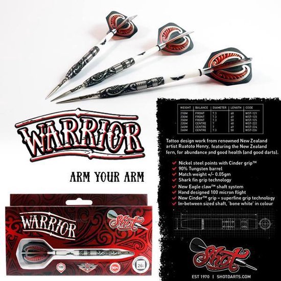 Thumbnail van een extra afbeelding van het spel SHOT! Warrior 90% dartpijlen - 25 gram