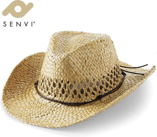 Senvi - Chapeau de cowboy fait main - Taille unique - Couleur Natural