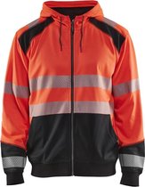 Blaklader Hooded sweatshirt High Vis - High Vis Rood/Zwart - XL