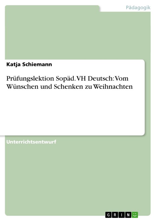 Prüfungslektion Sopäd. VH Deutsch: Vom Wünschen und Schen ... - cover