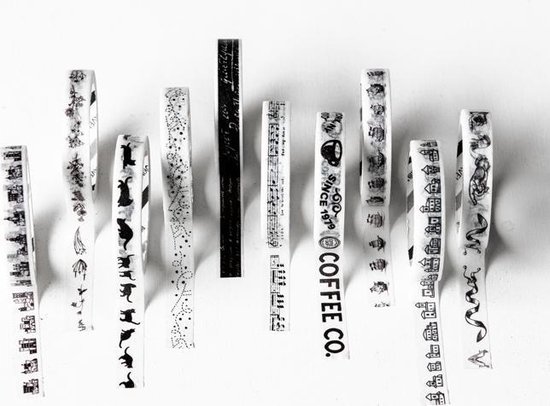 Set van 10 verschillende Washi Wit | Tape |