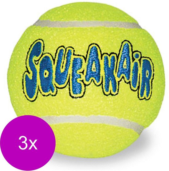 Kong Air Squeaker Ball Geel - Hondenspeelgoed - 3 x Xsmall