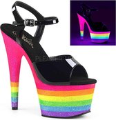 Pleaser Sandaal met enkelband -38 Shoes- ADORE-709UVRB Multicolours