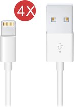 4x Lightning USB Kabel voor iPhone Oplader Kabel - Oplaadkabel 1 Meter