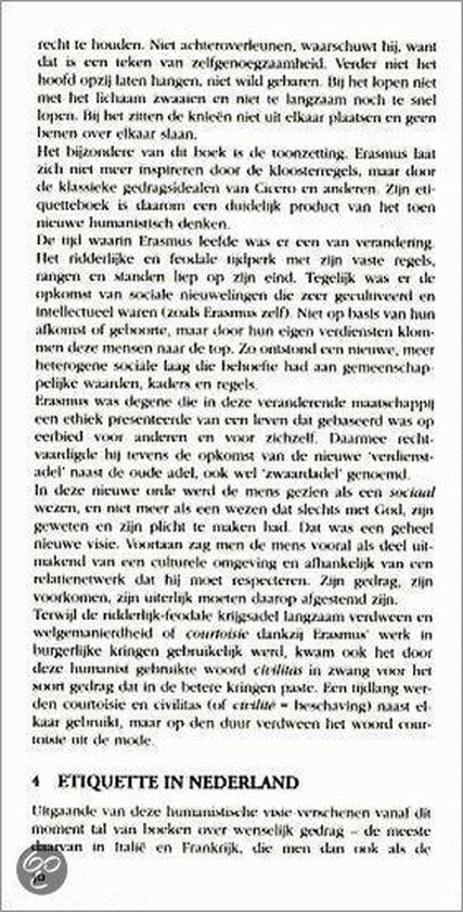 Pagina 4 uit het boek 'De Dikke Ditz Hoe hoort het eigenlijk?' met tekst over Etiquette in Nederland.