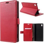 Litchi wallet hoesje Sony Xperia Z4 rood